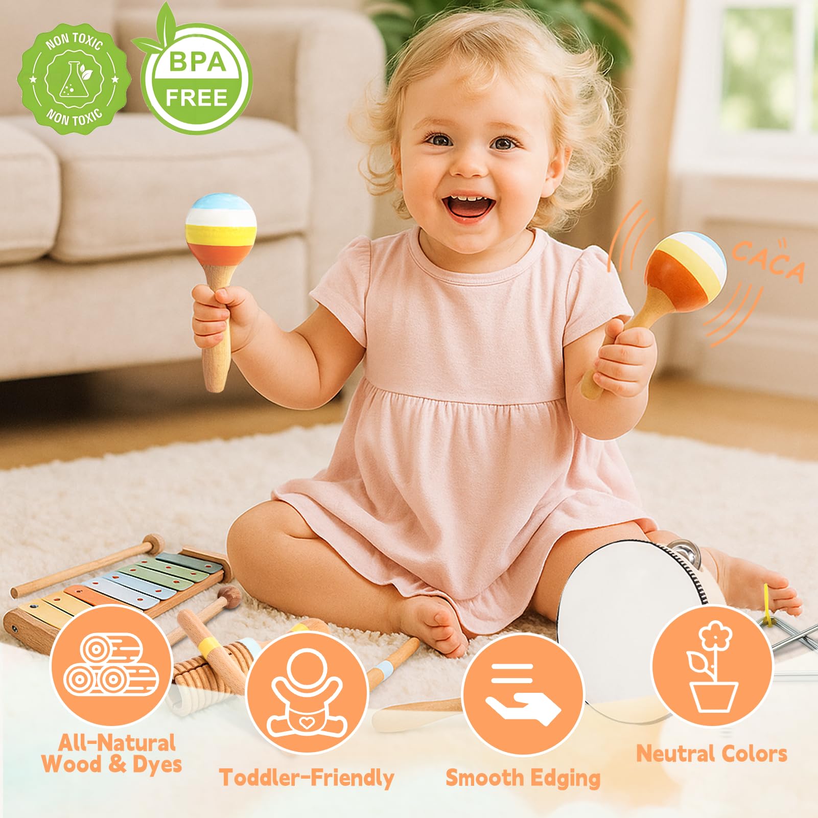 JOOMLAFLY tambourine with kids-friendly design supports rhythm and social play