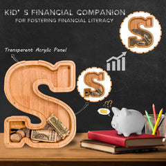 JOOMLAFLY personalized wooden piggy bank with engraving area for a unique keepsake