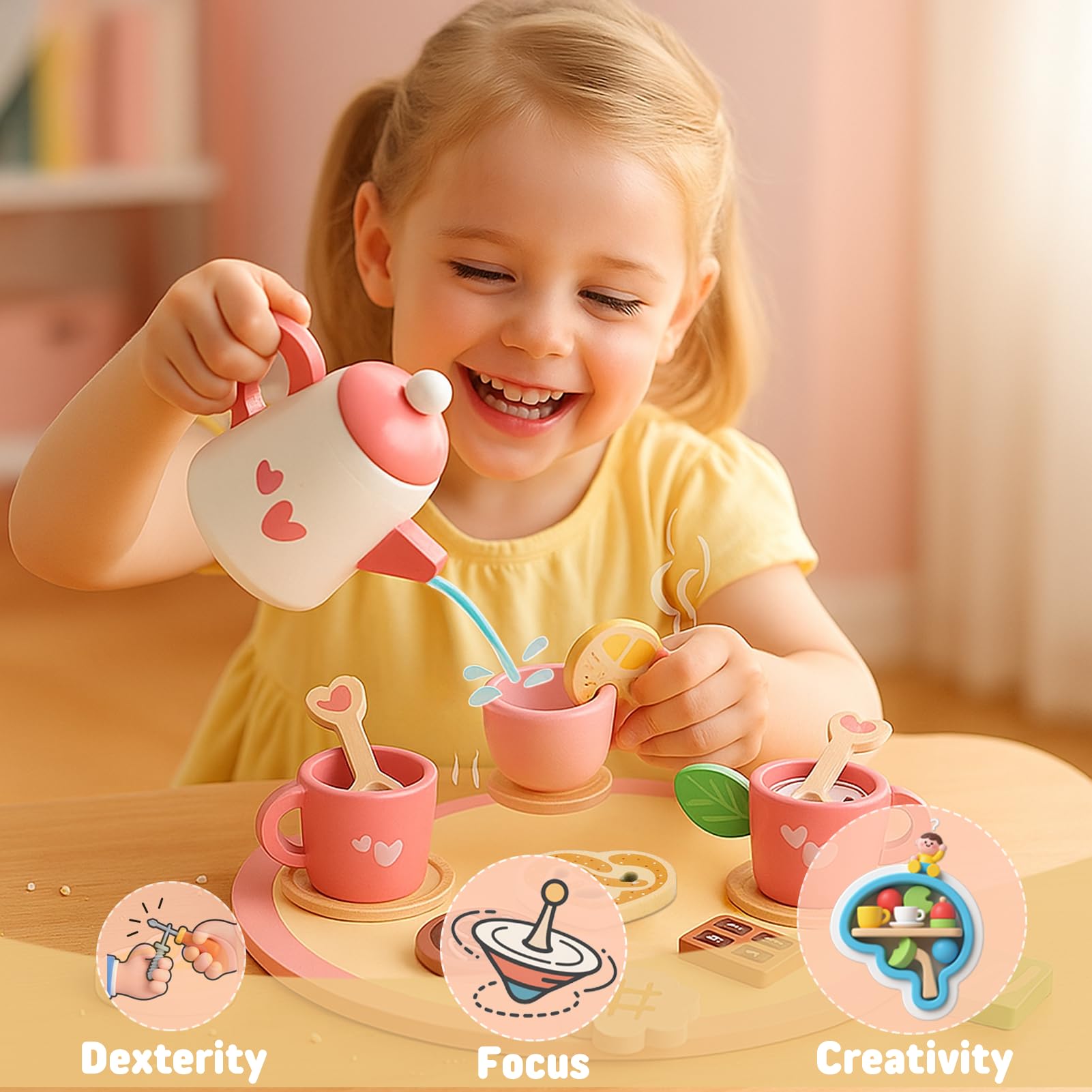 JOOMLAFLY wooden milk jug designed for easy pour and role-play service.