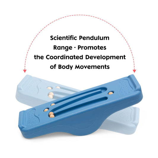 Joonly rocking seesaw board blue, top view showing motion