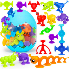 Joosharkidz 32-pc toddler bath toys with suction cups for engaging bath play