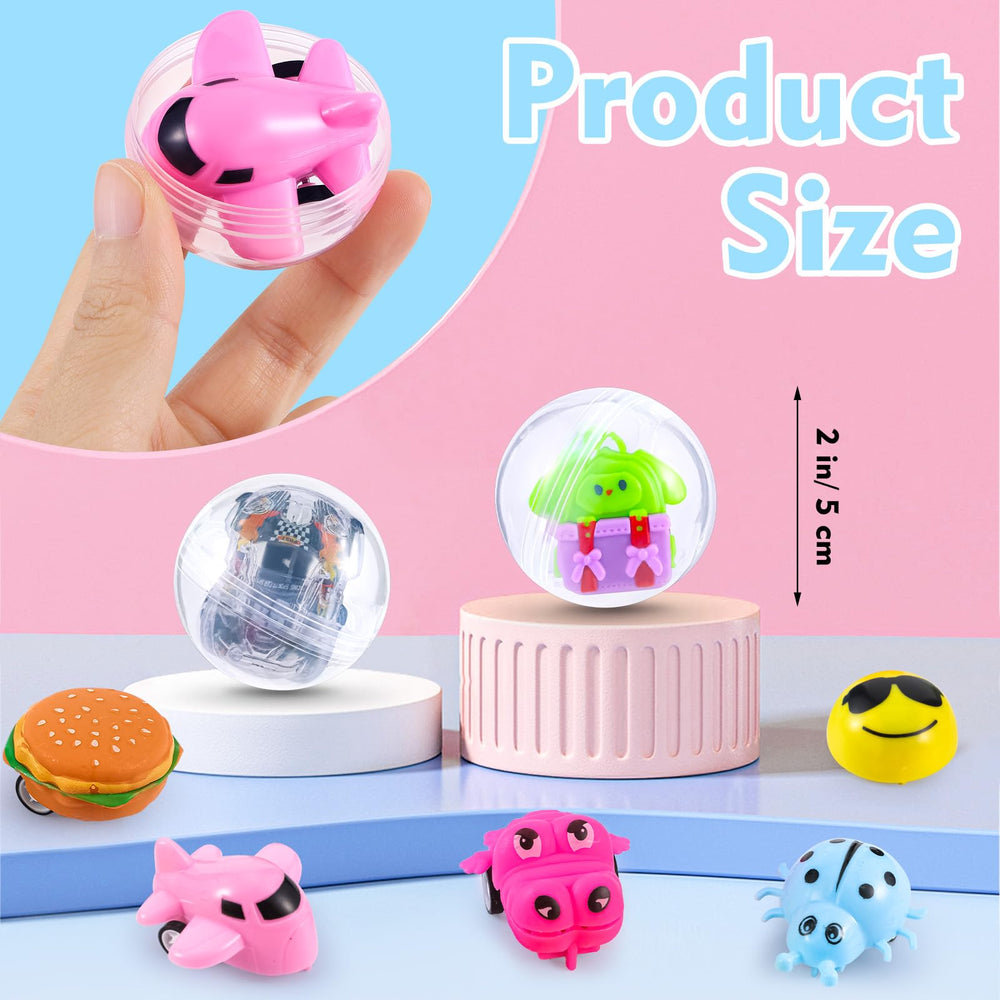 Joottuan pull-back car toy inside a 2-inch capsule for quick, battery-free fun.