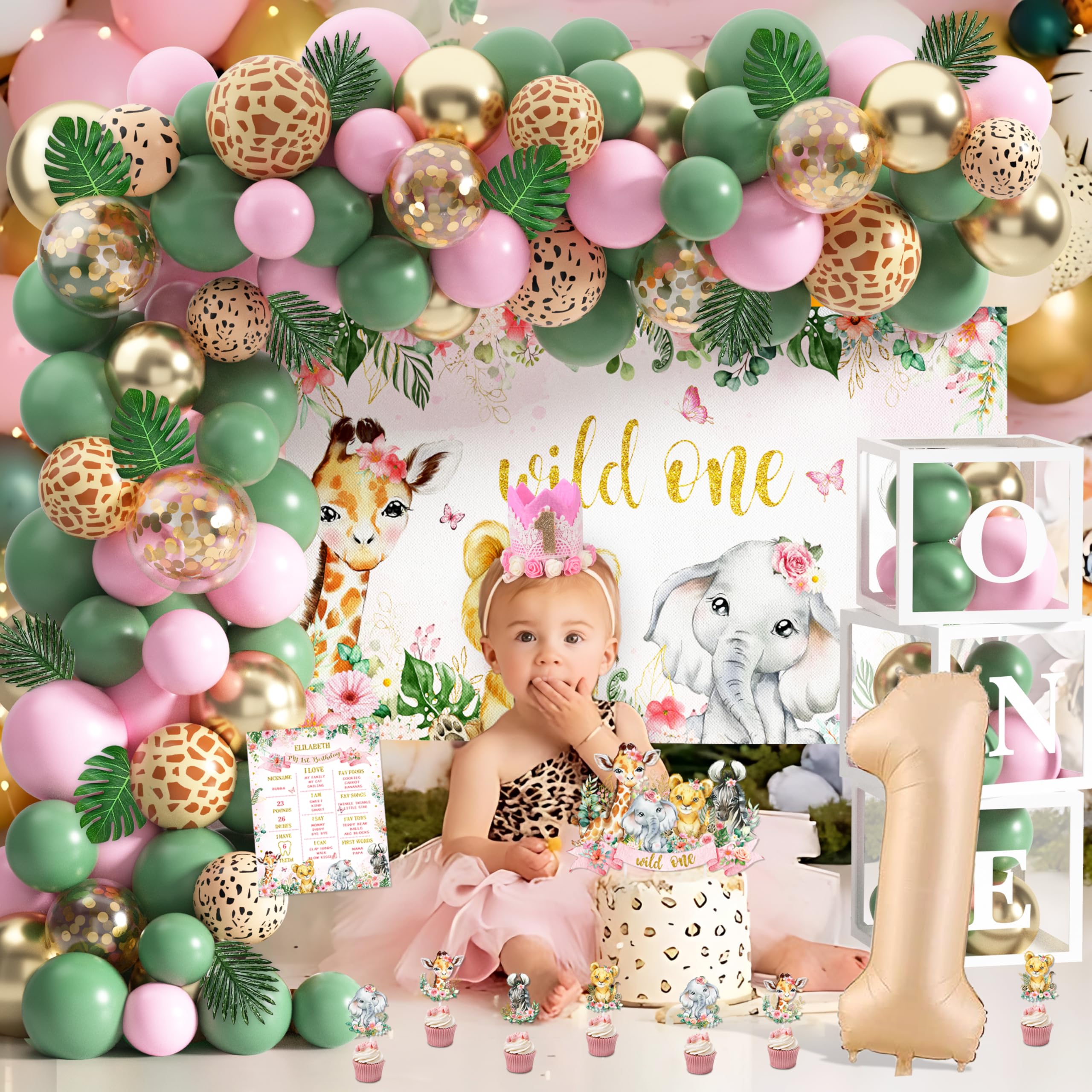 JOPHMO Wild One latex balloons pack adds vibrant color and easy garland.