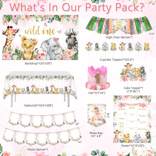 JOPHMO Wild One safari tablecloth adds playful jungle vibes to the party.