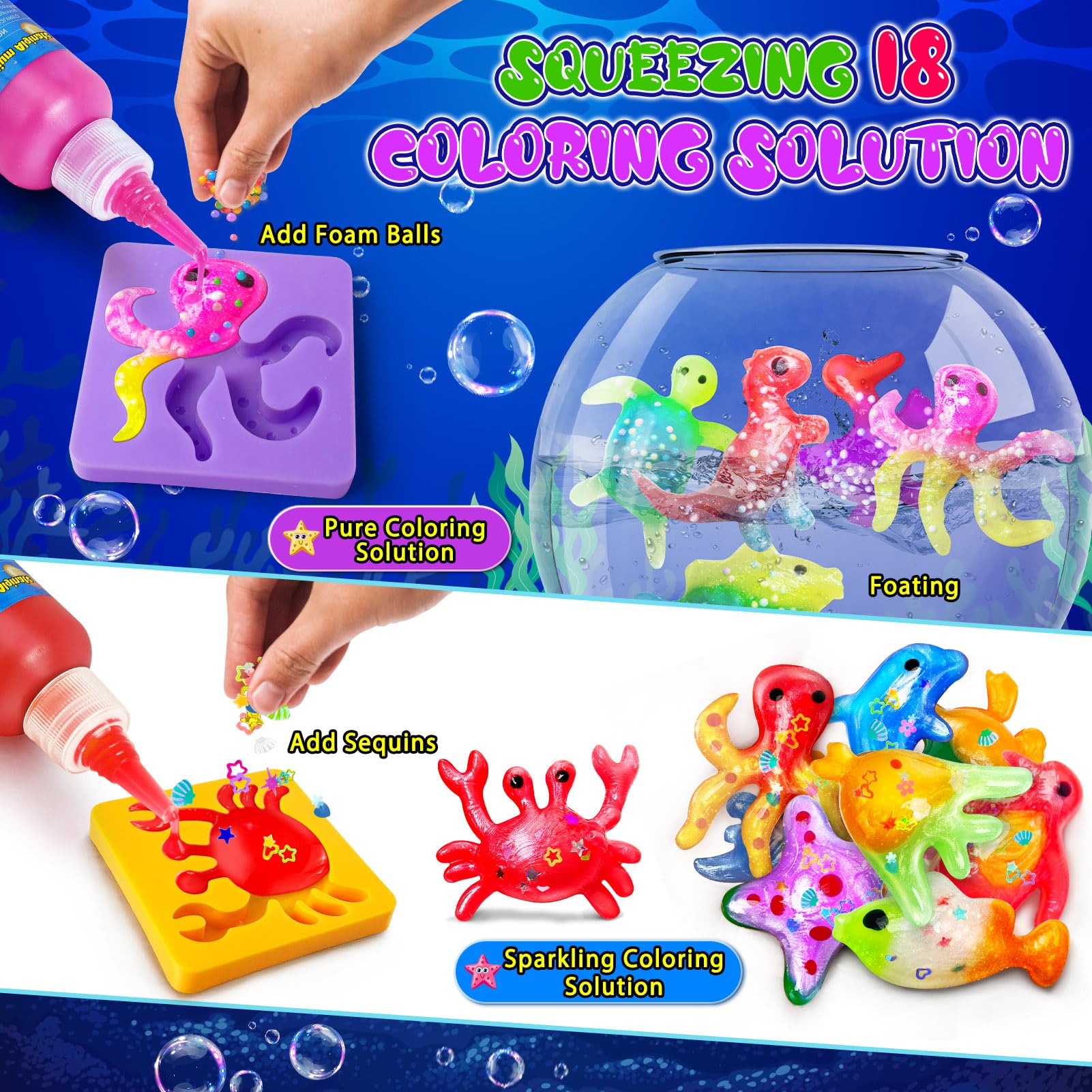 JOPSHEEN Glowing coloring solution glows in the dark for magical moments.