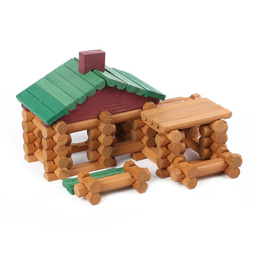 Joqutoys 90-piece wood building blocks for imaginative play and fine motor skills.