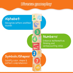 Joqutoys blocks featuring colors, shapes, and animals for recognition