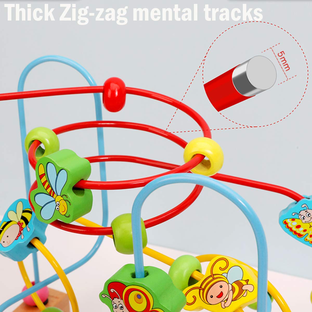 Joqutoys colorful animal faces on a wooden toy attract toddlers