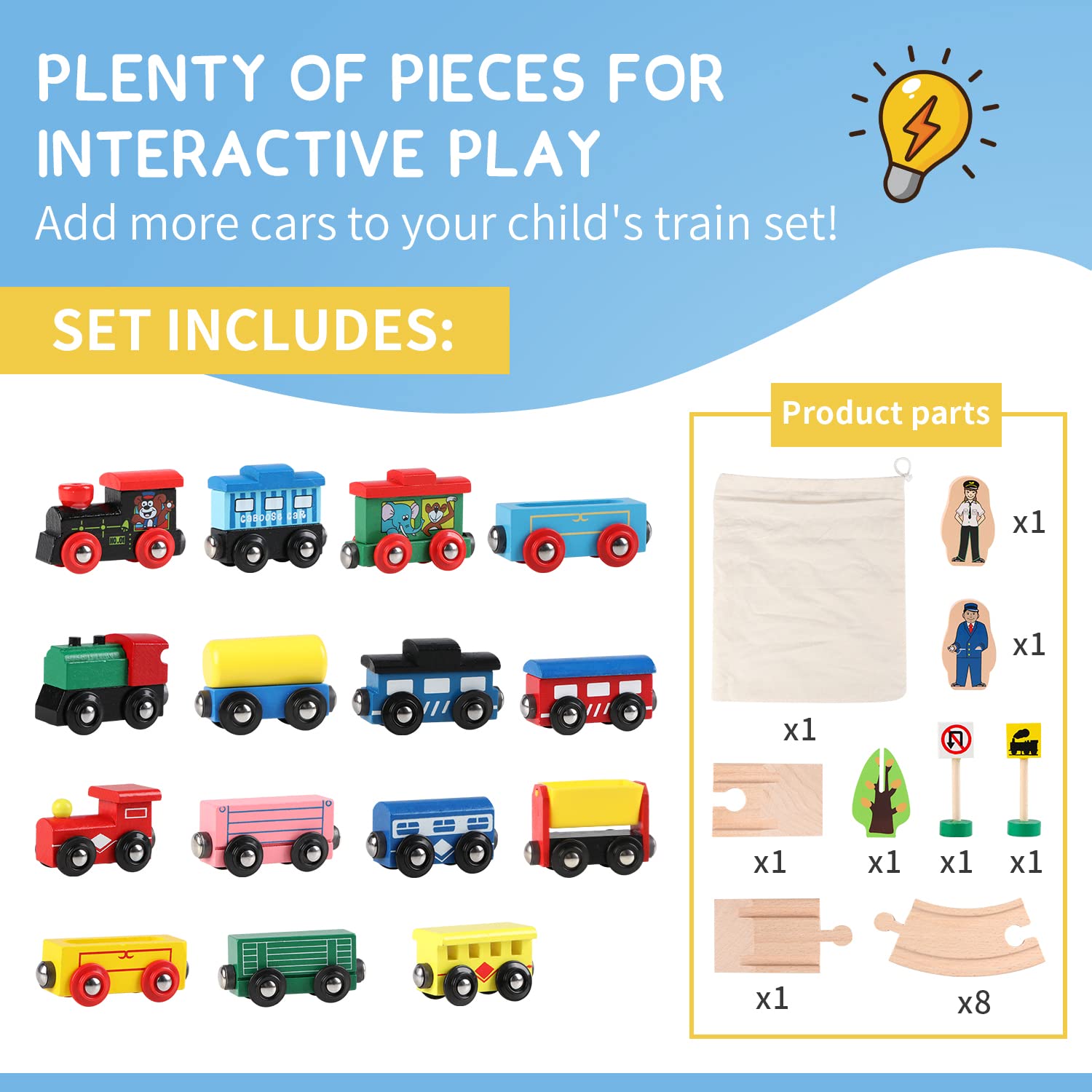 Joqutoys three engines and tender enable varied storytelling scenes