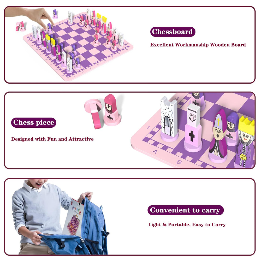 JORMONY kids chess pieces with easy-grip design for young players.