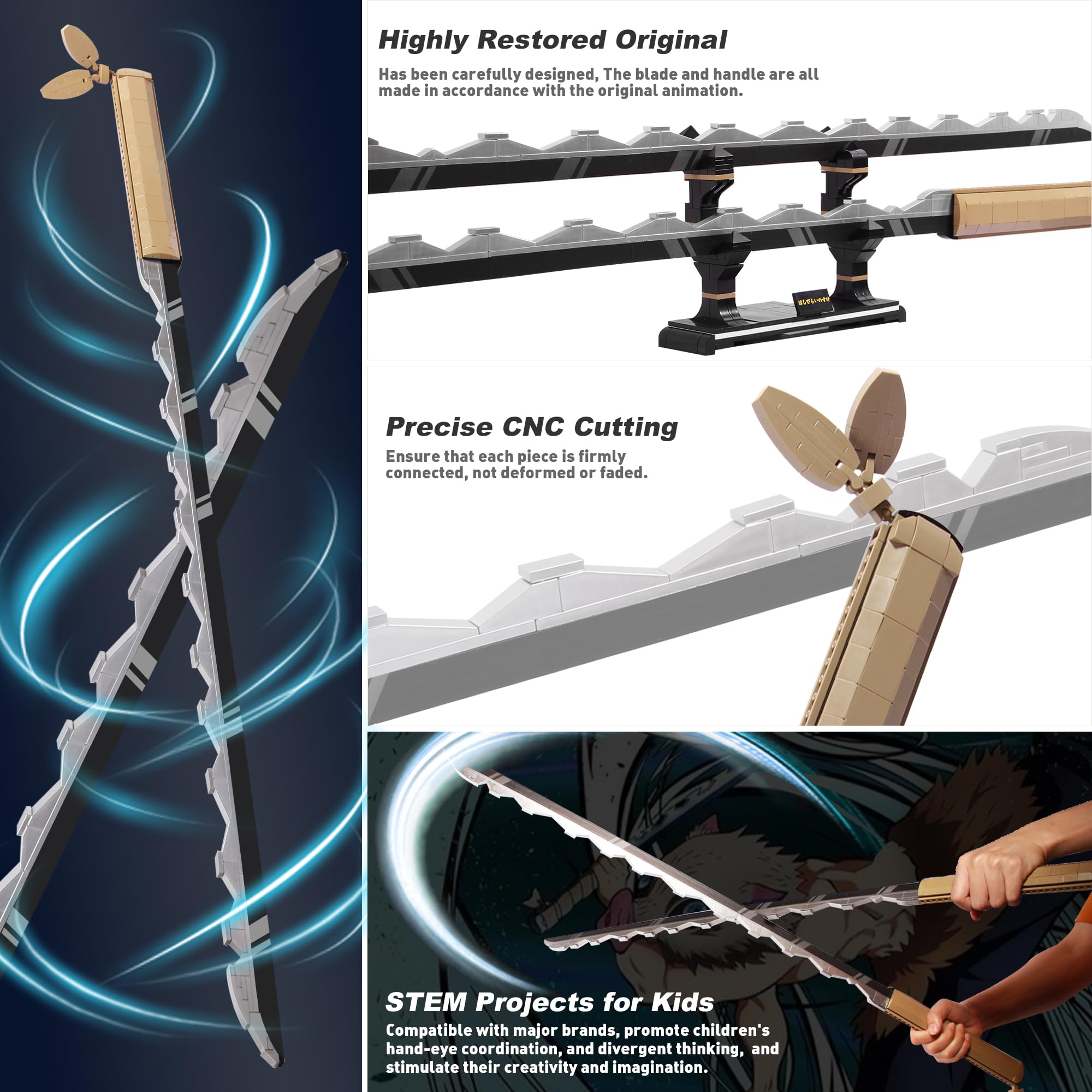 Jorumo Inosuke sword blocks with stand ideal for constructive play