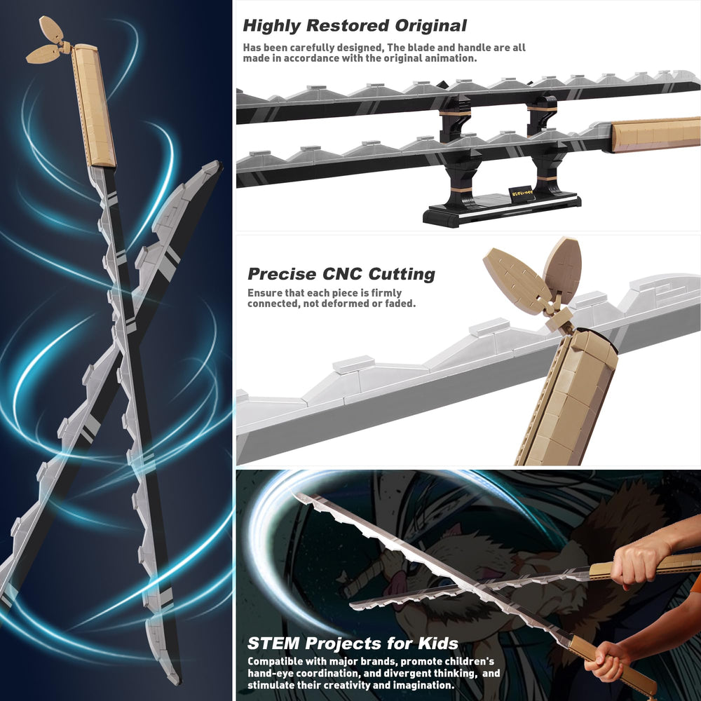 Jorumo Inosuke sword blocks with stand ideal for constructive play