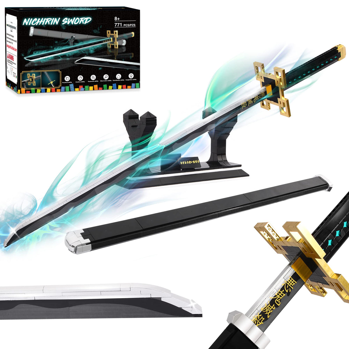 Jorumo Tokitou Muichirou sword build set front view for cosplay display.