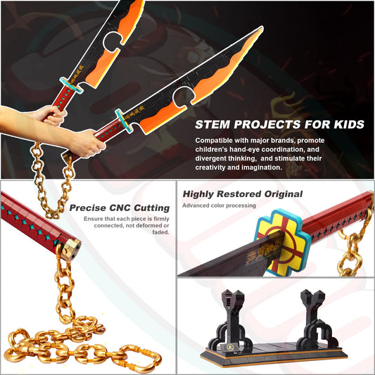 Jorumo Uzui sword 1478pcs build for immersive cosplay projects and hobby display.