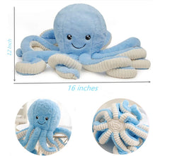 Joson octopus plush embroidery eyes close-up highlights durable stitching for long-lasting hugs.