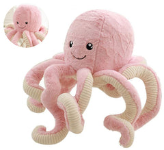 JOSON octopus plush 16-inch pink face close-up for cozy cuddle and play.