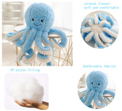 Joson octopus plush side view demonstrates compact design and approachable expression.
