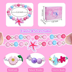 JOTIKO flower-pattern bracelets for little fashionistas, colorful beads for bright daily wear.