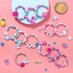 JOTIKO mermaid-pattern bracelets for girls, pastel beads perfect for mermaid-themed party favors.