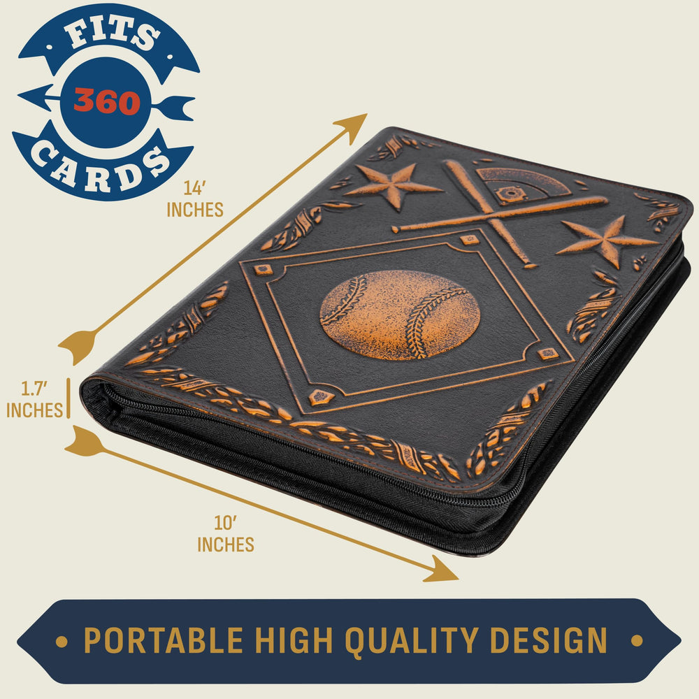 Joust Baseball Card Binder zipper closure image shows reinforced cover and secure cards.