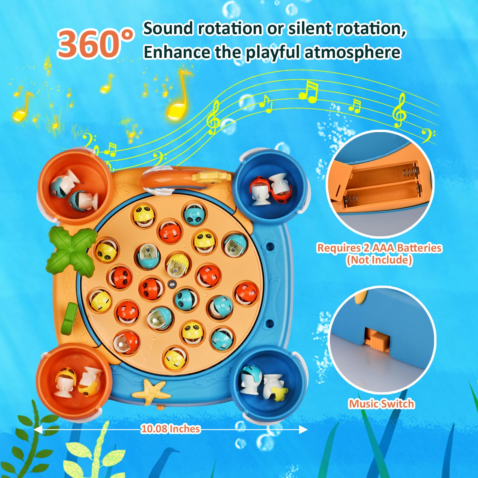 Jovarous magnetic fishing game with two-Design rods for precise casting practice.
