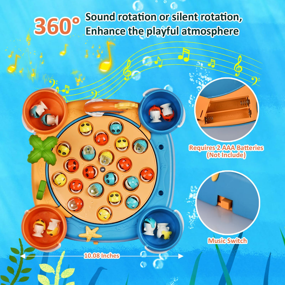 Jovarous magnetic fishing game with two-Design rods for precise casting practice.