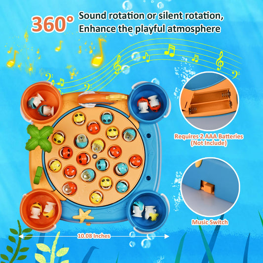 Jovarous magnetic fishing game with two-Design rods for precise casting practice.