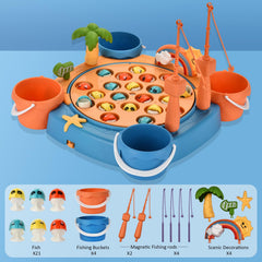 Jovarous game includes four fish buckets for sorting and storage.