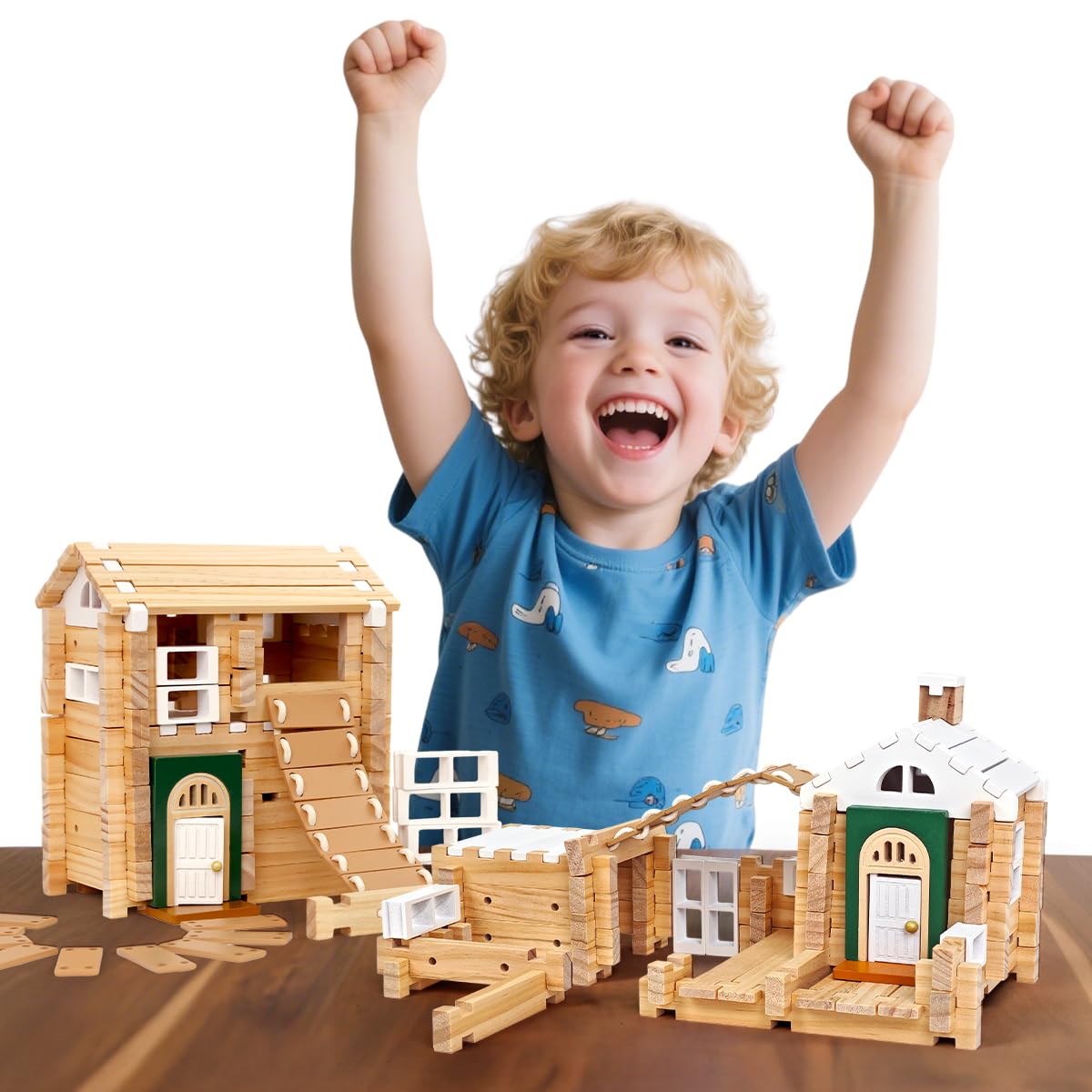 Jovi-mindly Notchies 107 Pcs blocks for open-ended construction play.