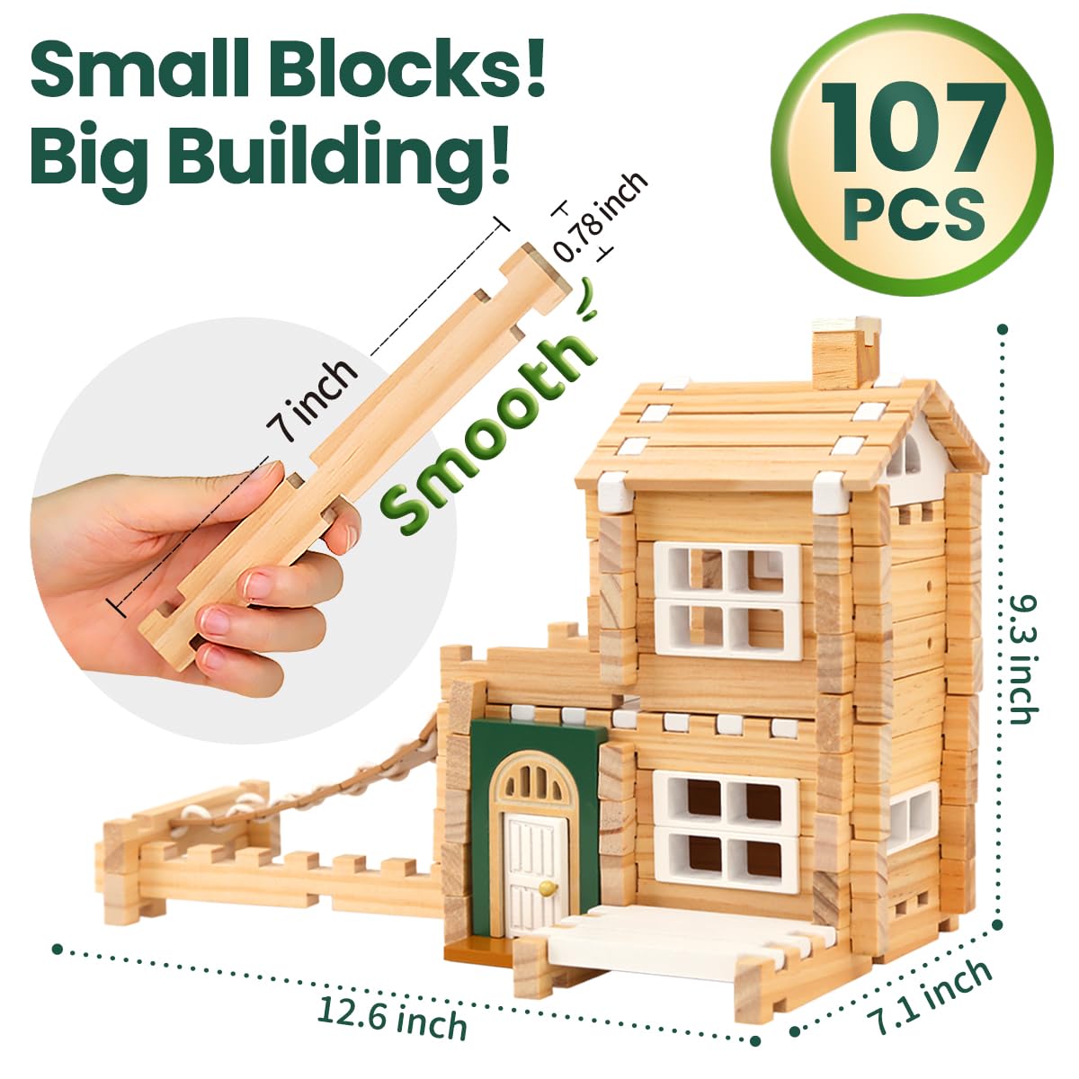 Jovi-mindly Notchies blocks carved from New Zealand pine for sturdy, durable play.