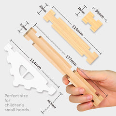 Varied shapes of Jovi-mindly wooden blocks inspire endless design ideas for kids.