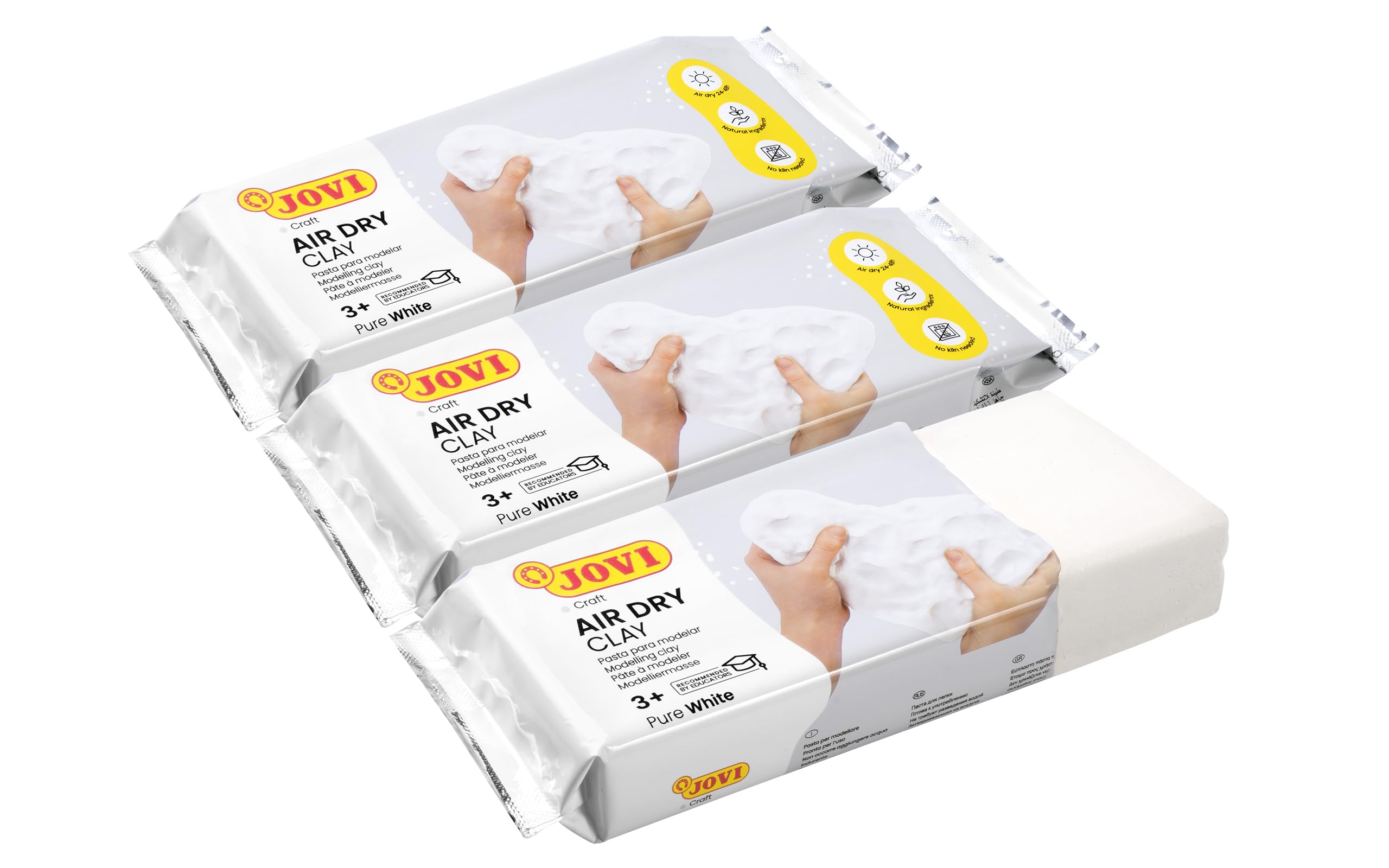 Hands shaping Jovi air-dry clay into decorative figures