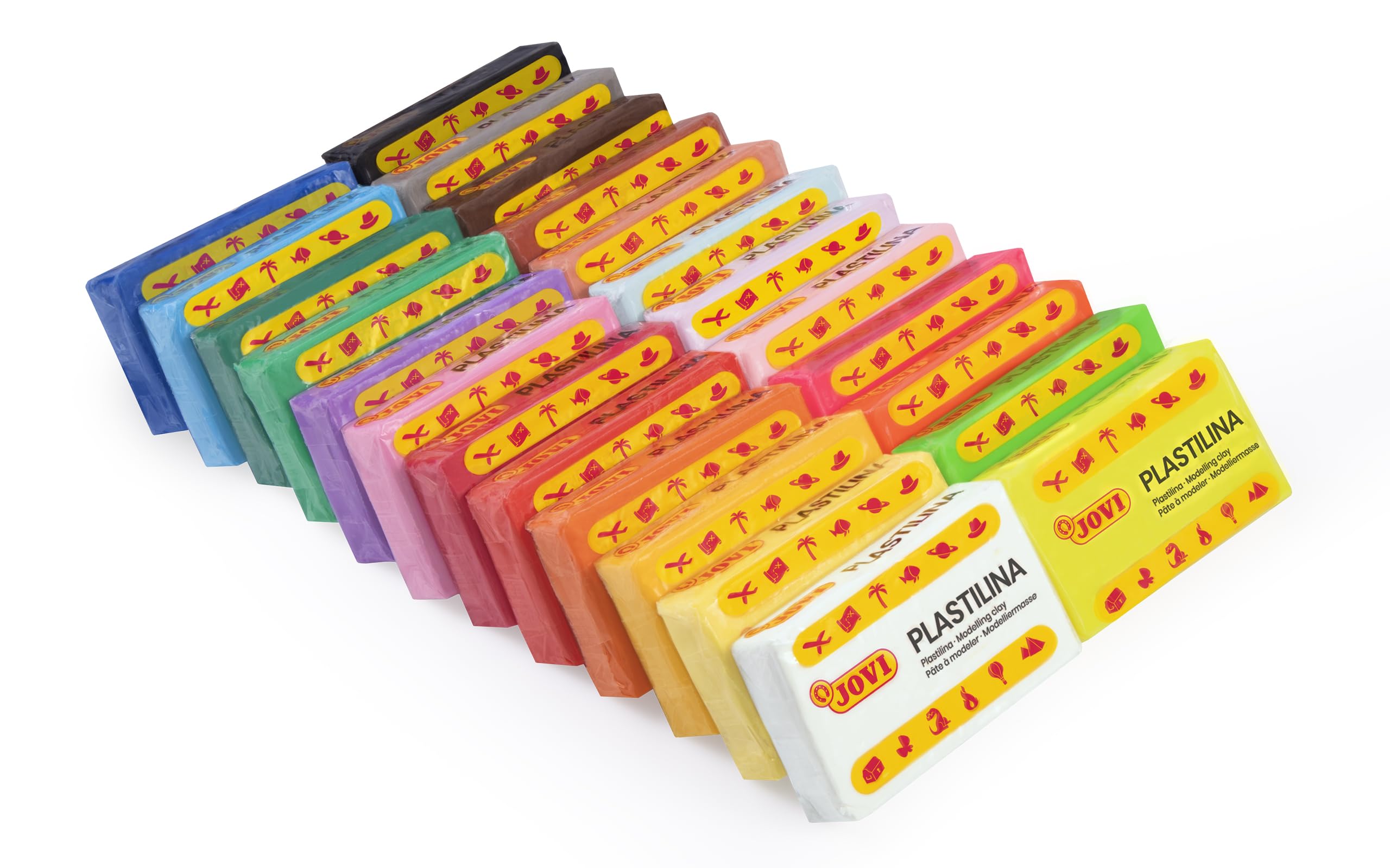 Jovi Plastilina Pack with 24 colors enables endless mixing possibilities.