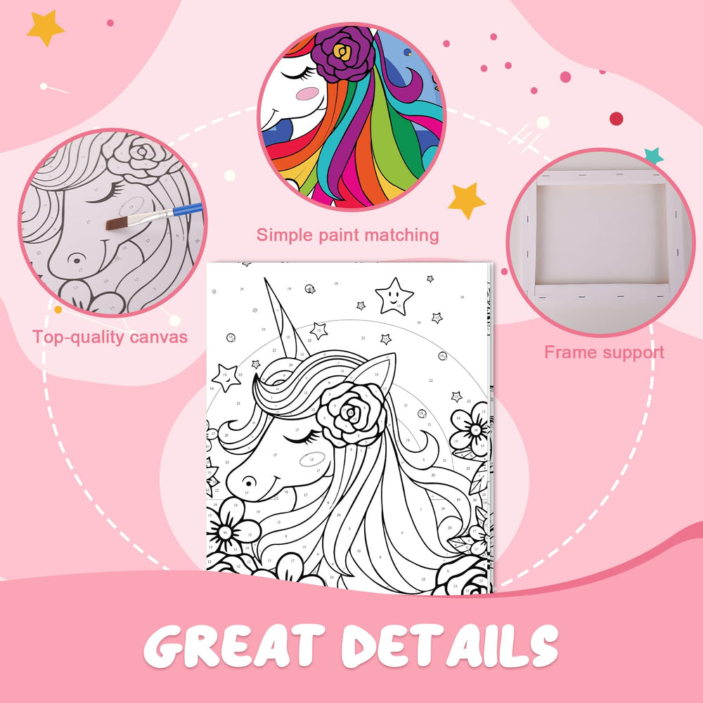 Jovial & Joyful six-brush set provides smooth strokes on framed canvases.