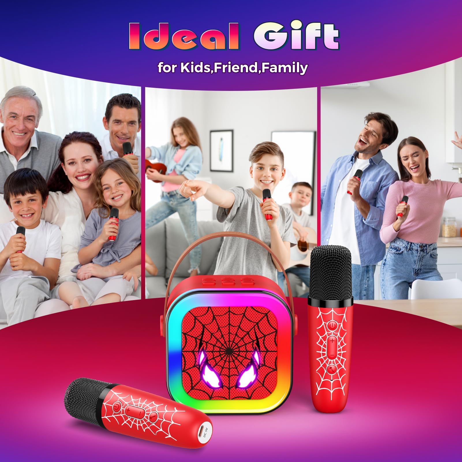 JovialToyz connectivity ports for USB, AUX, TF card ensure versatile device pairing.