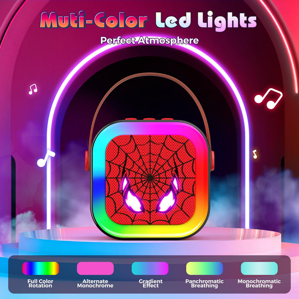 JovialToyz LED lights sync to beat, creating a dynamic home karaoke vibe.