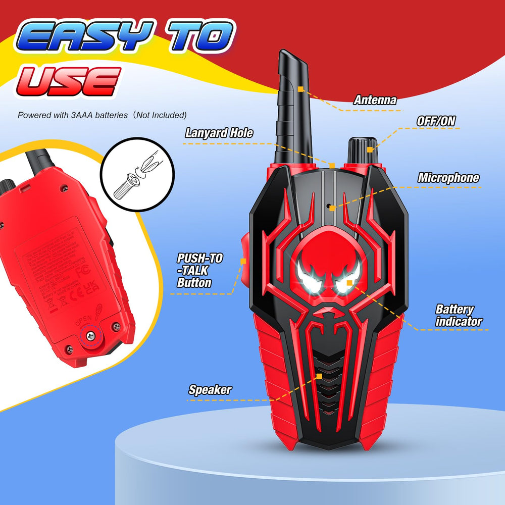 JovialToyz walkie talkie delivers crystal clear sound for loud, clear chats.