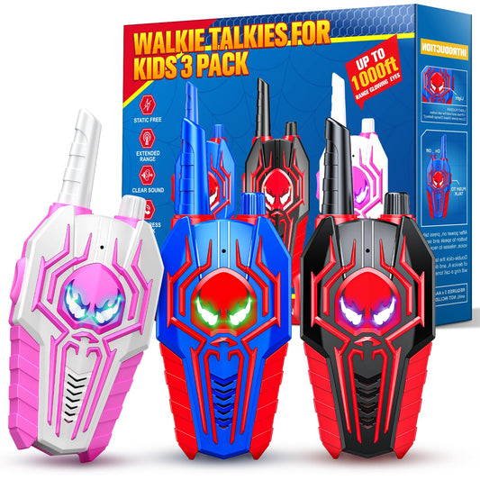 JovialToyz walkie talkies for kids pack 3 – front view showing compact design for small hands and outdoor use