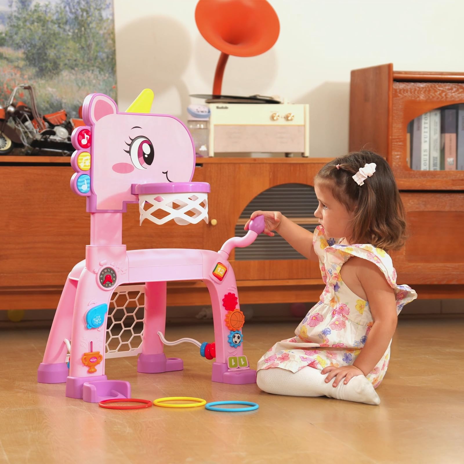 Jovizo easy-grip basketball, football, and golf club for little hands.