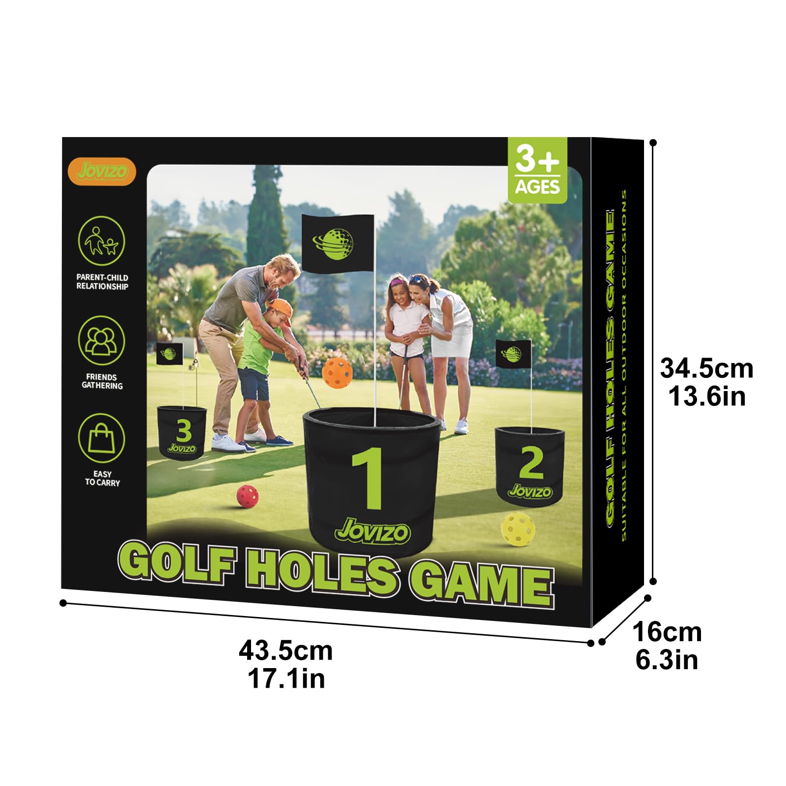 Colorful gift box presents Jovizo Golf Chipping Game as a thoughtful present.