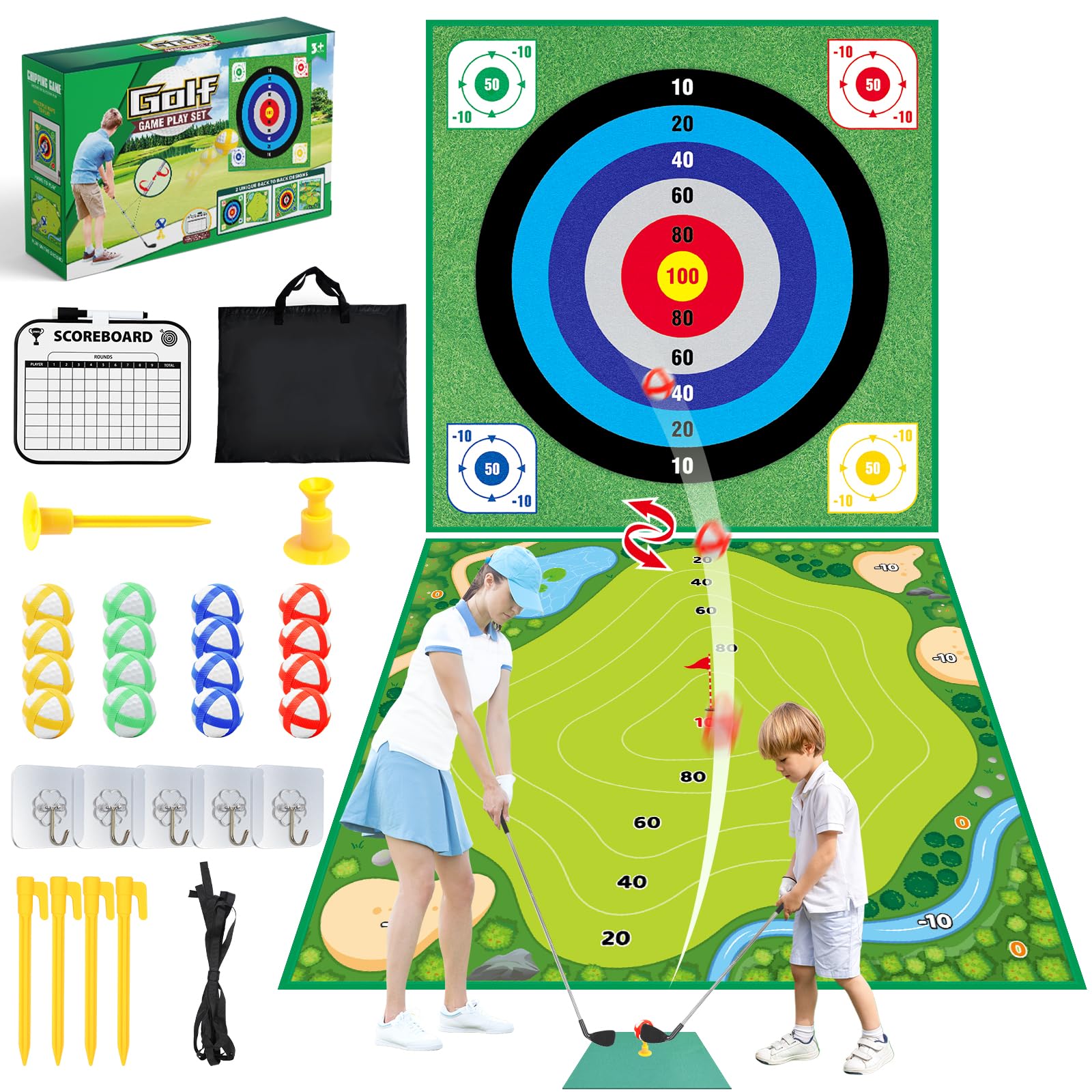 Jovizo golf chipping mat double-sided for versatile indoor and outdoor play