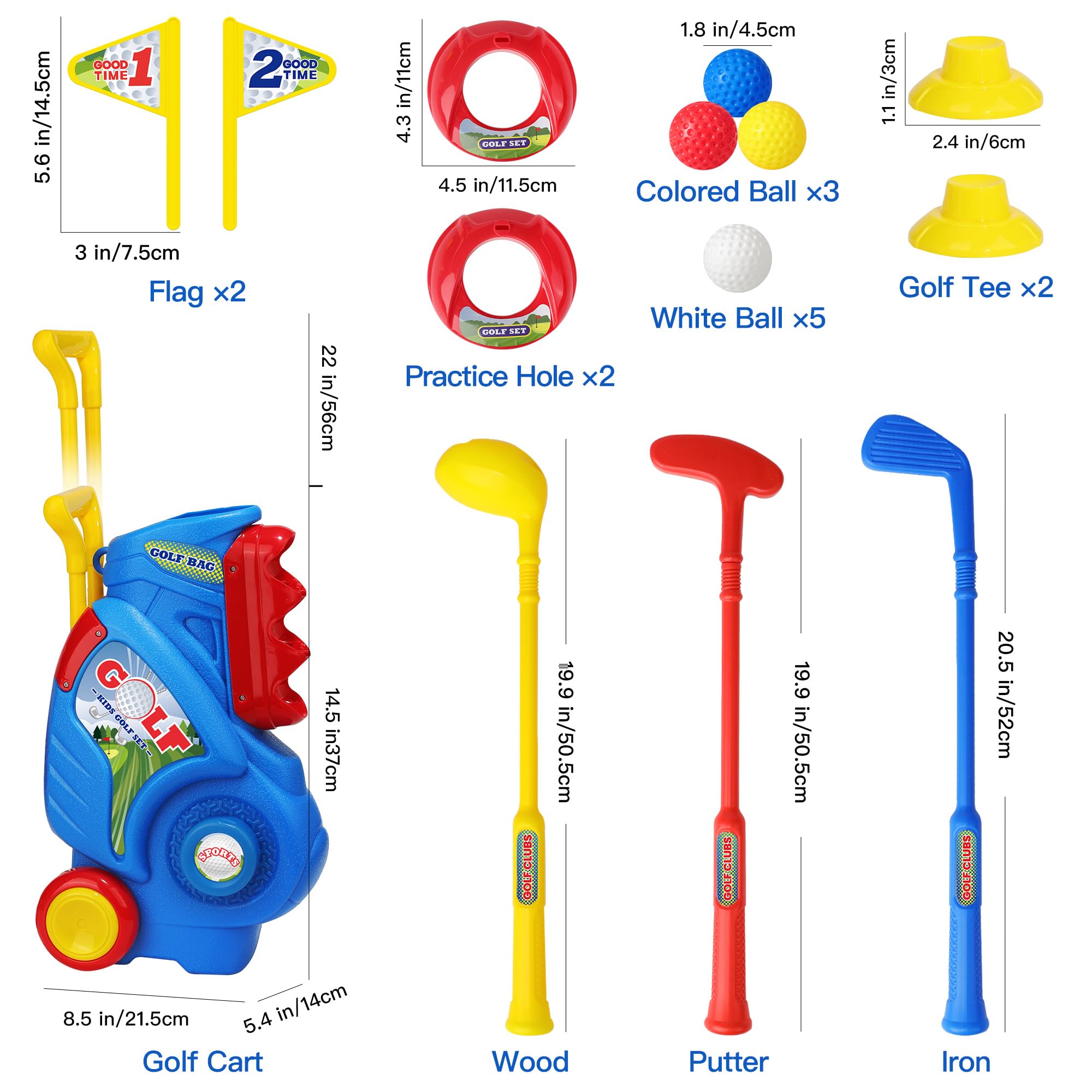 Jovizo golf set for indoor and outdoor use.
