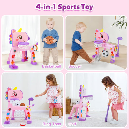 Jovizo height-adjustable hoop adapts as children grow for longer use.