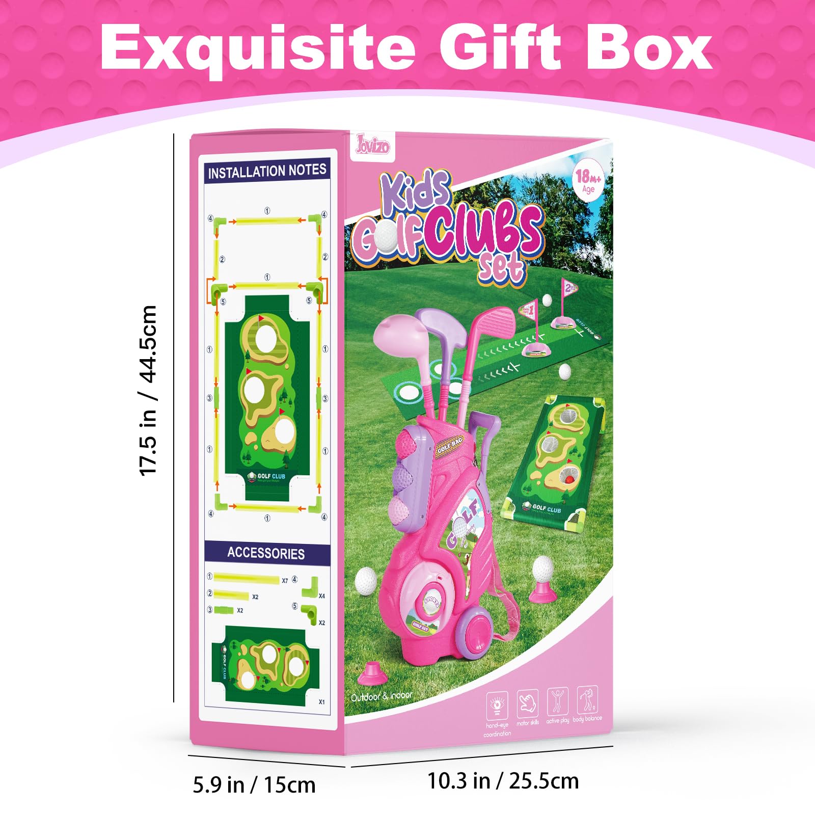 Jovizo pink set packaging with gift-ready presentation