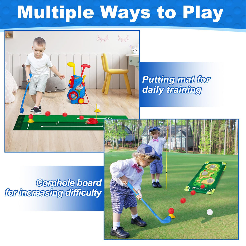 Jovizo three toddler golf clubs with detachable heads support varied play.