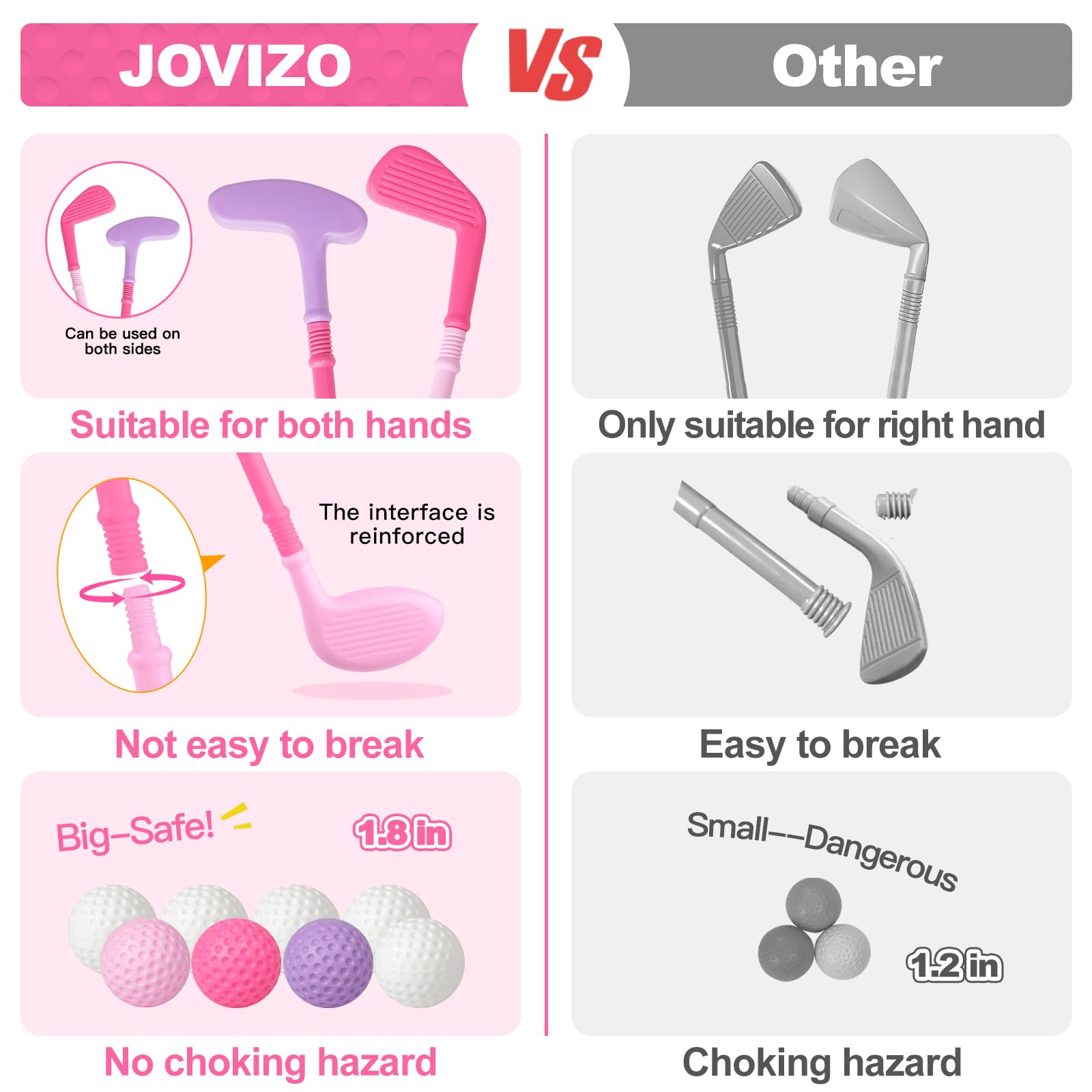 Jovizo putter designed for toddler-friendly, balanced swings.