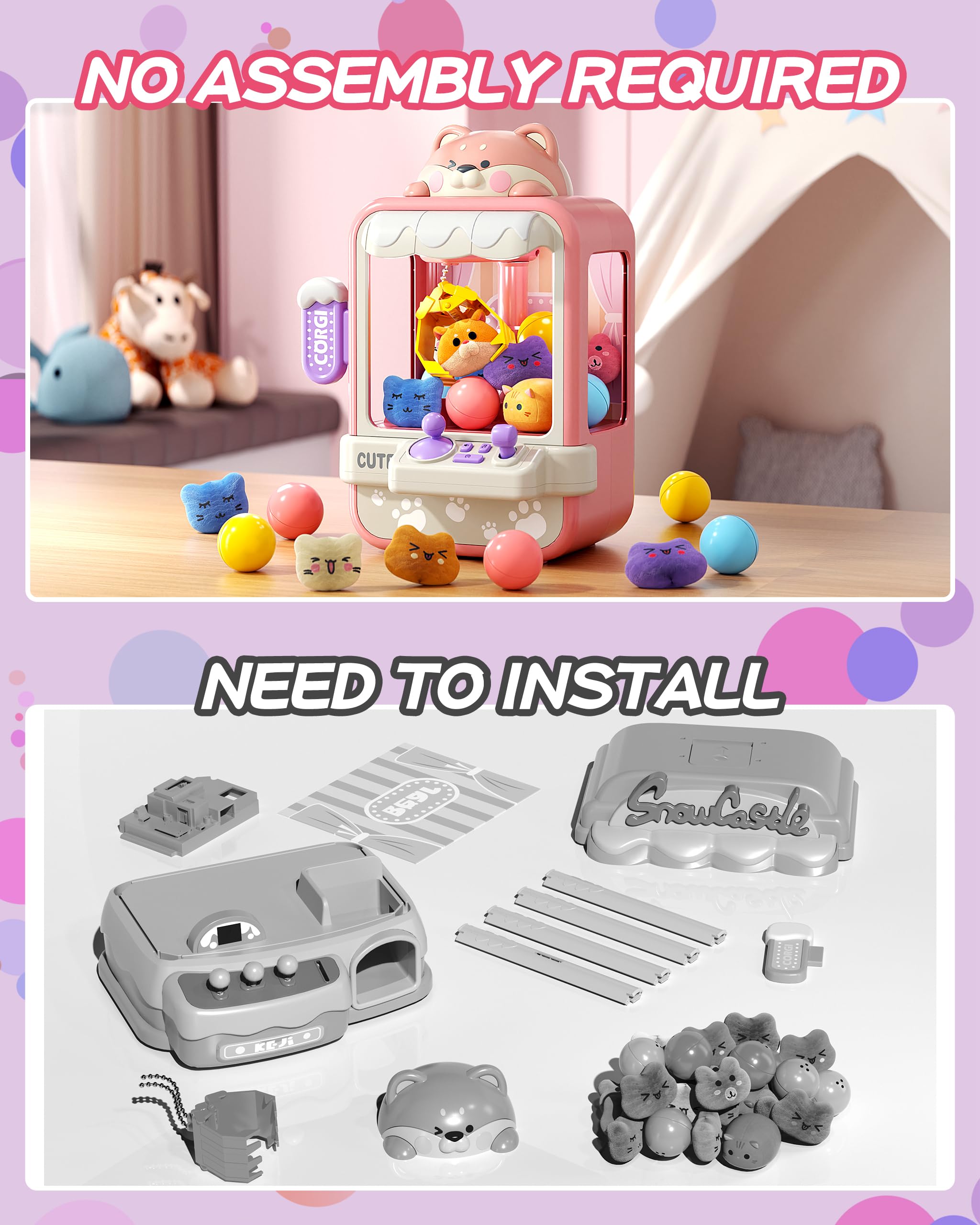 Jovow Claw Machine dual power options provide flexible use anywhere.