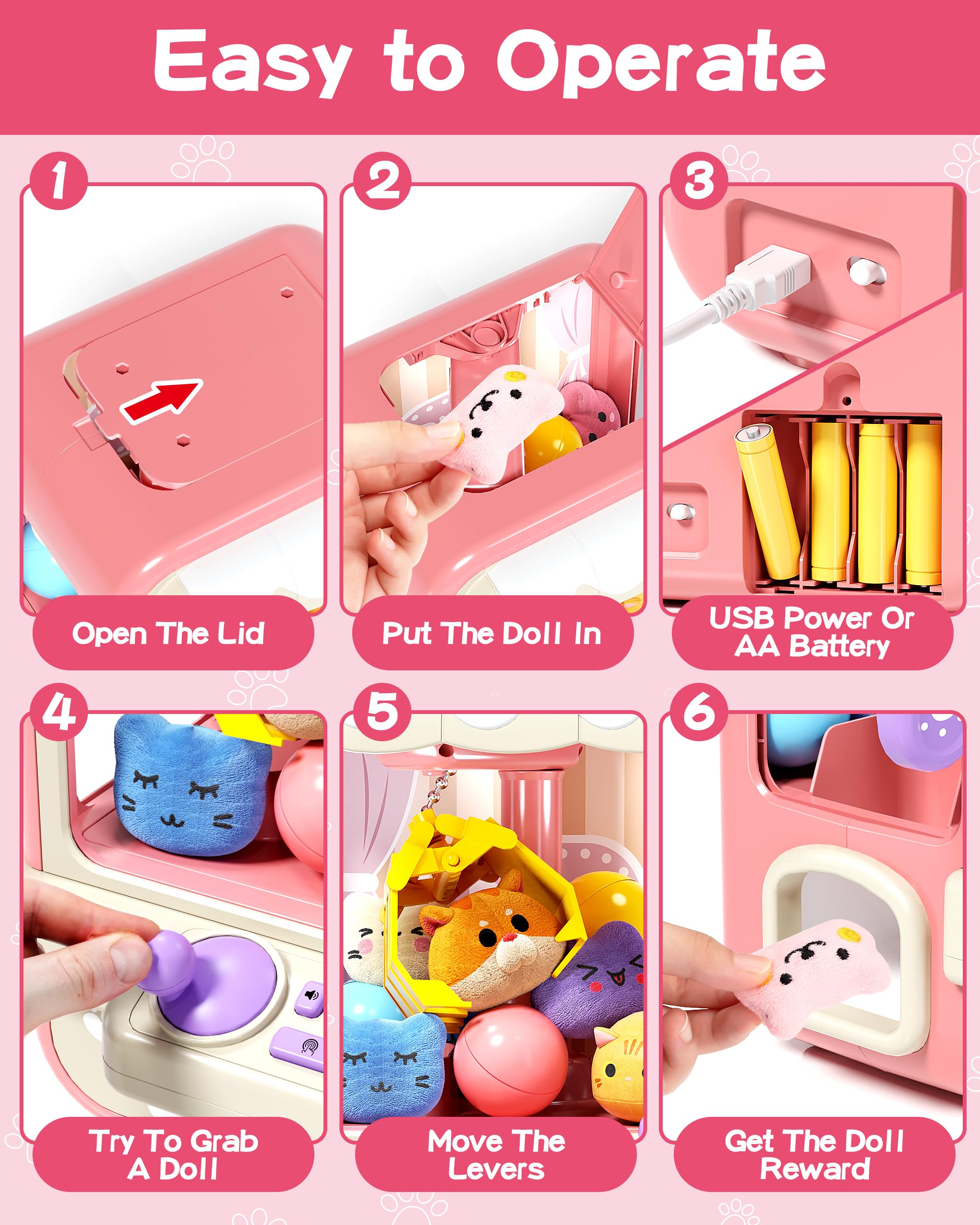 Jovow Claw Machine includes 35 mini toys for instant play.