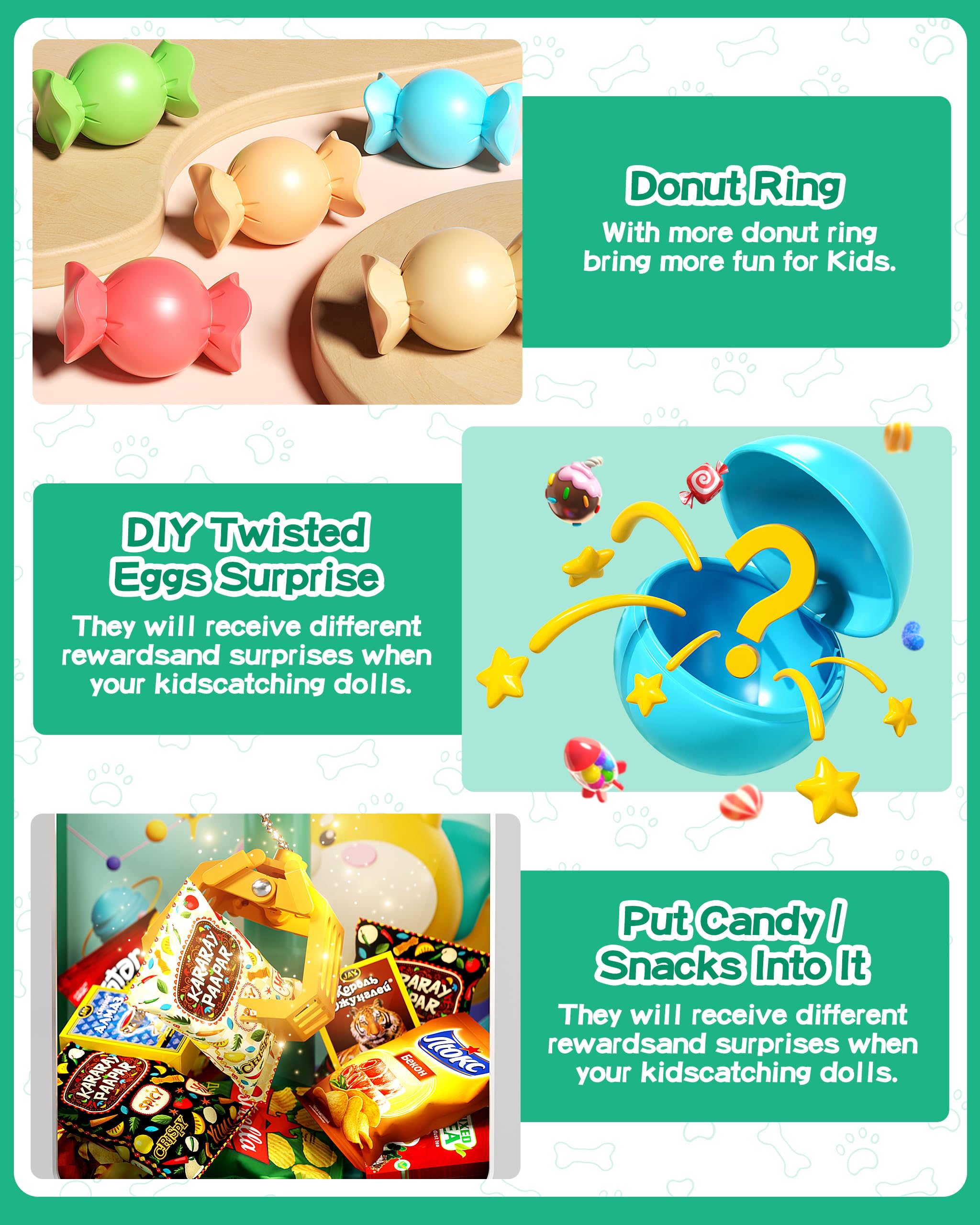 Jovow claw machine includes 10 surprise eggs for small discoveries