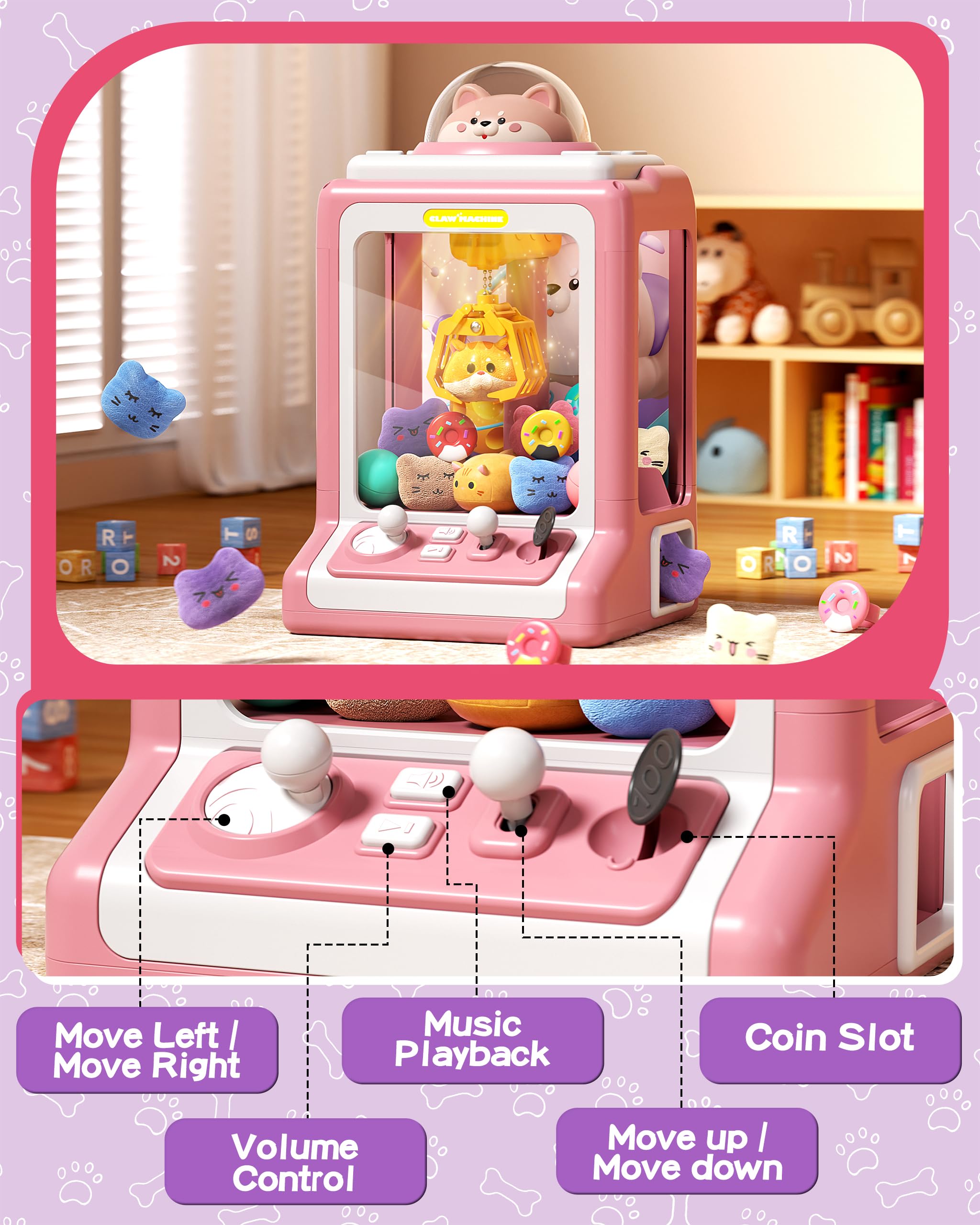 Jovow claw machine prize dispense chamber ready for rewards